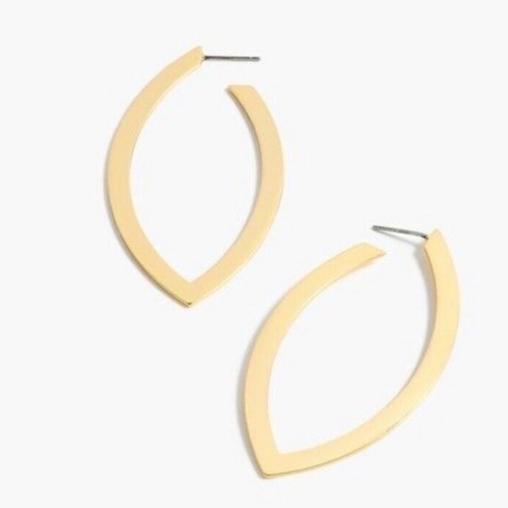 J. Crew | Gold Leaf Hoop Statement Earrings